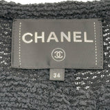 シャネル CHANEL ホースボタンツイードカーディガン P57896 ブラック コットン レディース カーディガン