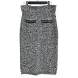 ルイ・ヴィトン LOUIS VUITTON ツイードニットスカート FMKZ92 グレー ツイード レディース ロングスカート