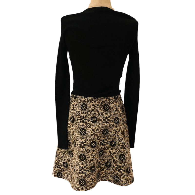 ルイ・ヴィトン LOUIS VUITTON モノグラム切替ジップワンピース FADR36 ウール レディース ワンピース