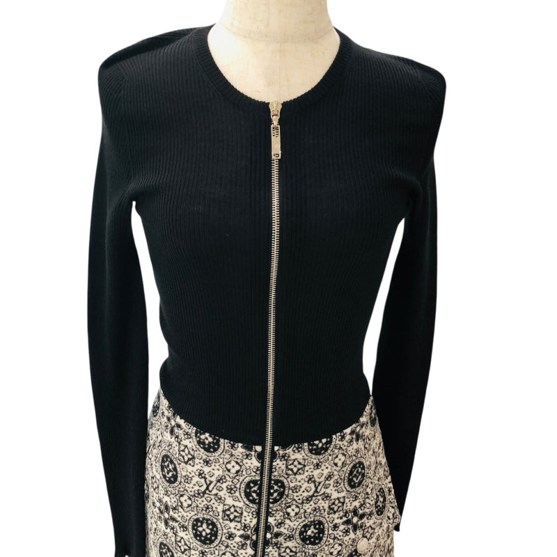 ルイ・ヴィトン LOUIS VUITTON モノグラム切替ジップワンピース FADR36 ウール レディース ワンピース