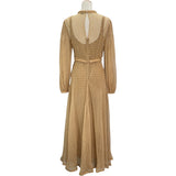 フェンディ FENDI ギンガムチェックシースルーワンピース FDA827 イエロー シルク レディース ワンピース