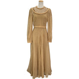 フェンディ FENDI ギンガムチェックシースルーワンピース FDA827 イエロー シルク レディース ワンピース