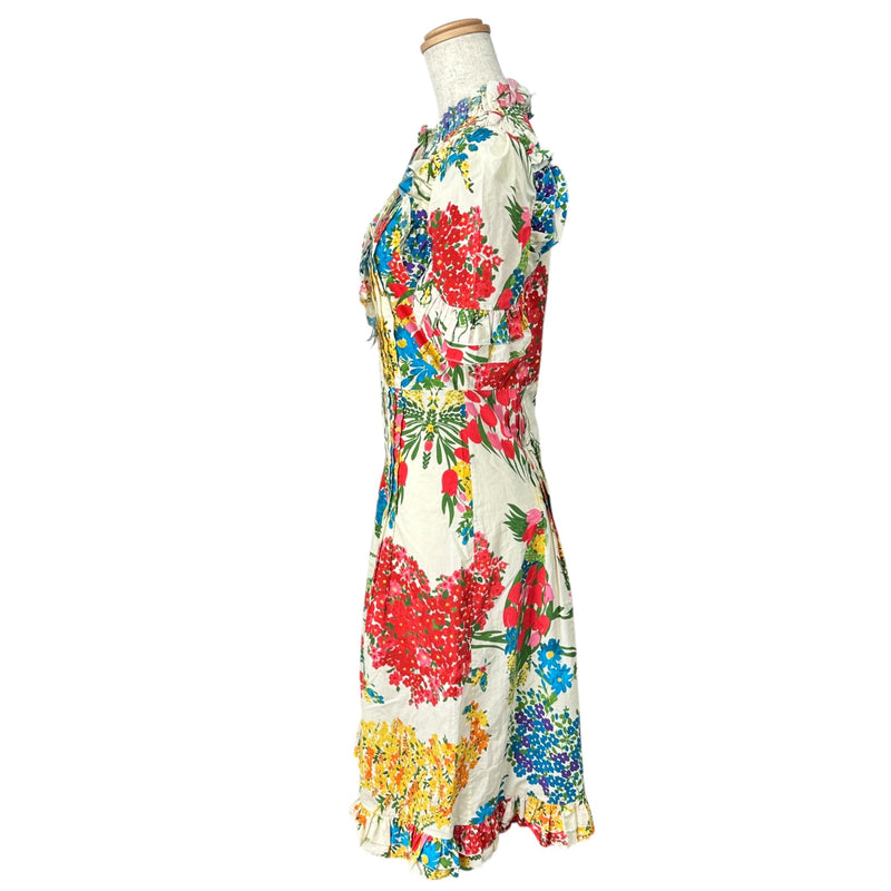 グッチ GUCCI GGパールボタン花柄ワンピース 453982 マルチカラー