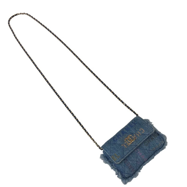 シャネル CHANEL ミニチェーンクラッチ AP2602 ブルー ゴールド金具 デニム レディース ショルダーバッグ