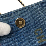 シャネル CHANEL ミニチェーンクラッチ AP2602 ブルー ゴールド金具 デニム レディース ショルダーバッグ