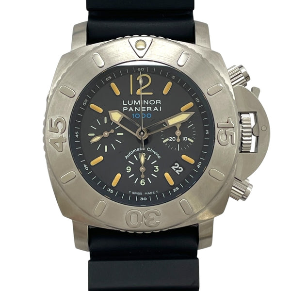 パネライ PANERAI ルミノールサブマーシブル クロノグラフ 1000 PAM00187 ブラック SS 自動巻き メンズ 腕時計