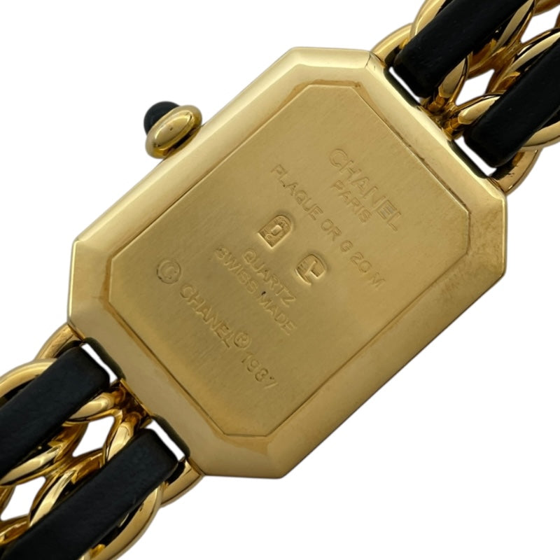 シャネル CHANEL プルミエール M H0001 ブラック GP レディース 腕時計