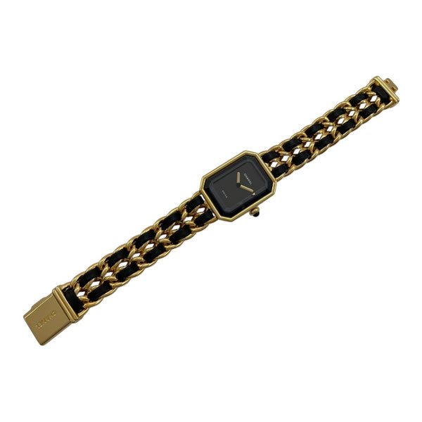 シャネル CHANEL プルミエール M H0001 ブラック GP レディース 腕時計