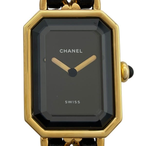 シャネル CHANEL プルミエール M H0001 ブラック GP レディース 腕時計