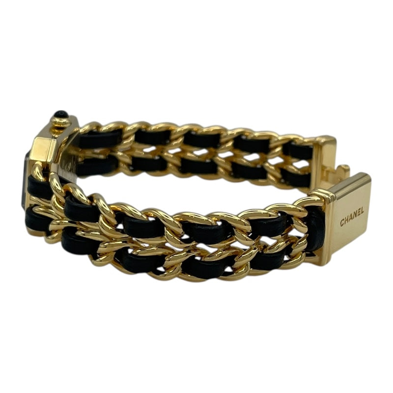 シャネル CHANEL プルミエール M H0001 ブラック GP レディース 腕時計