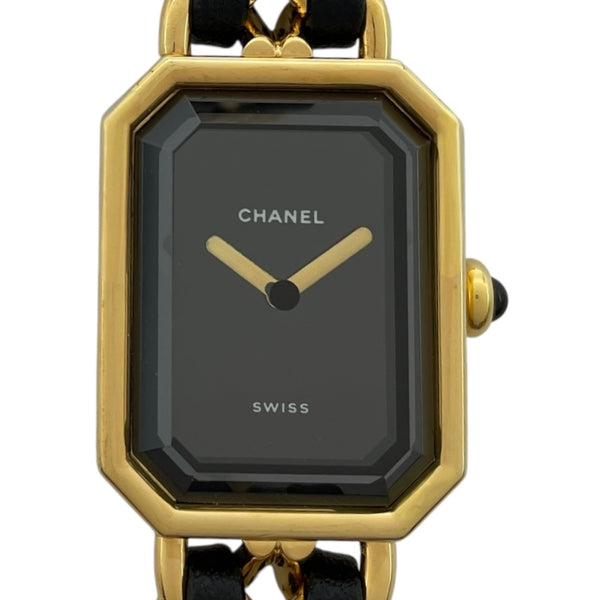 シャネル CHANEL プルミエール L H0001 ブラック GP レディース 腕時計