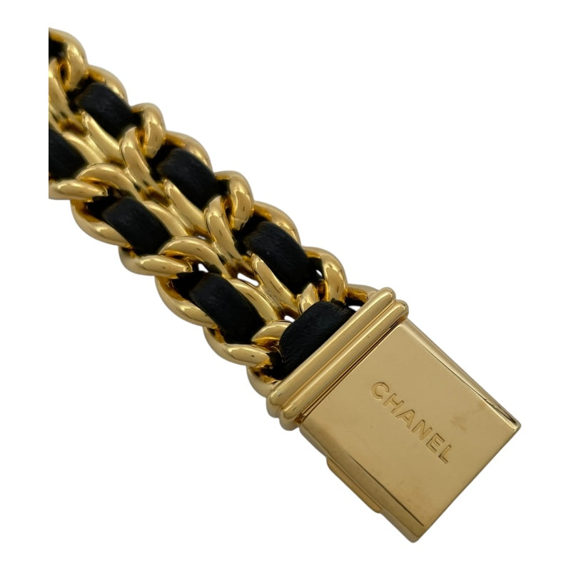 シャネル CHANEL プルミエール L H0001 ブラック GP レディース 腕時計