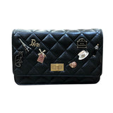 シャネル CHANEL 2.55 チェーンウォレット A80441 ブラック/ゴールド金具 ラム レディース ショルダーバッグ