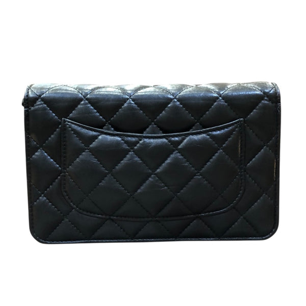 シャネル CHANEL 2.55 チェーンウォレット A80441 ブラック/ゴールド金具 ラム レディース ショルダーバッグ