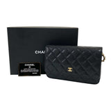 シャネル CHANEL マトラッセ チェーンウォレット AP0250 ブラック ゴールド金具 キャビアスキン レディース ショルダーバッグ