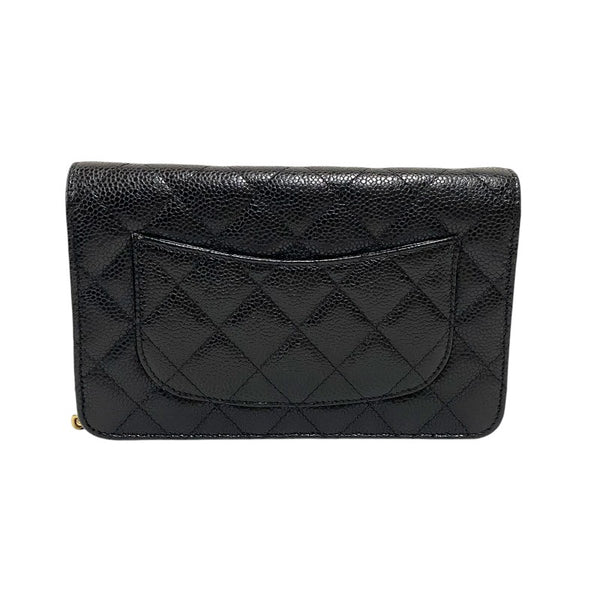 シャネル CHANEL マトラッセ チェーンウォレット AP0250 ブラック ゴールド金具 キャビアスキン レディース ショルダーバッグ