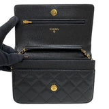 シャネル CHANEL マトラッセ チェーンウォレット AP0250 ブラック ゴールド金具 キャビアスキン レディース ショルダーバッグ