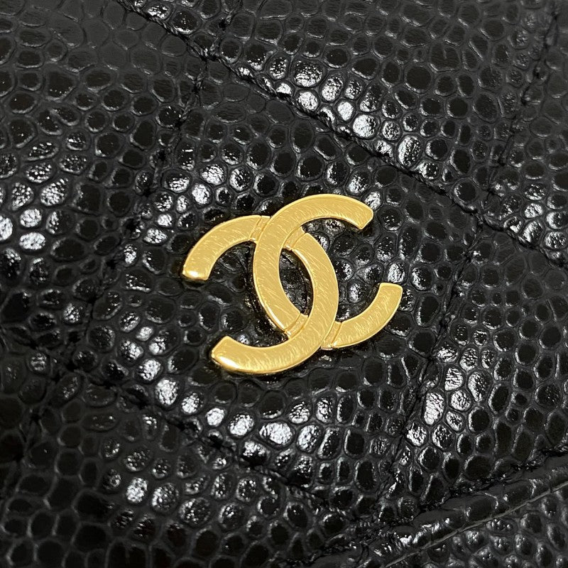 シャネル CHANEL マトラッセ チェーンウォレット AP0250 ブラック ゴールド金具 キャビアスキン レディース ショルダーバッグ