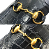 グッチ GUCCI ホースビット クロコダイル ローファー 406994 ネイビー クロコダイルレザー メンズ ローファー