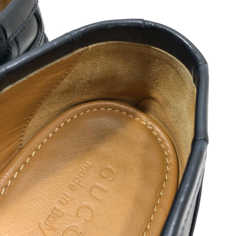 グッチ GUCCI ホースビット クロコダイル ローファー 406994 ネイビー クロコダイルレザー メンズ ローファー