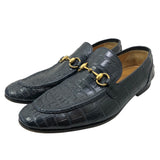 グッチ GUCCI ホースビット クロコダイル ローファー 406994 ネイビー クロコダイルレザー メンズ ローファー