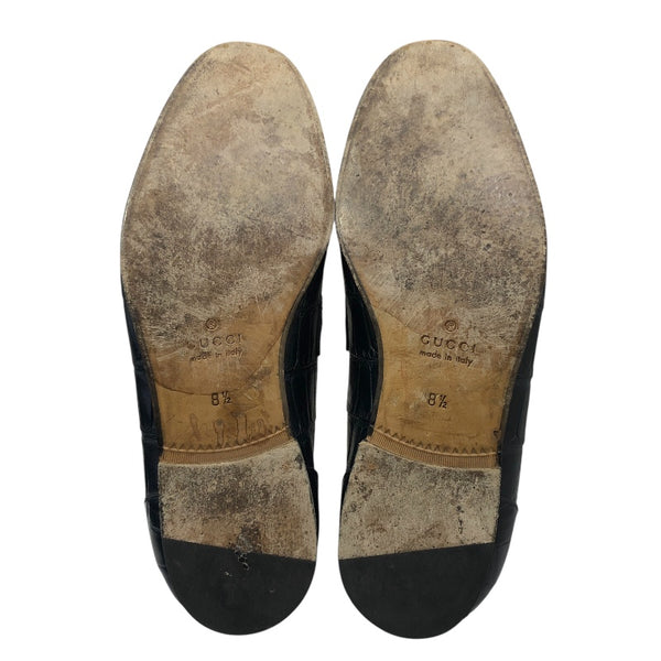 グッチ GUCCI ホースビット クロコダイル ローファー 406994 ネイビー クロコダイルレザー メンズ ローファー