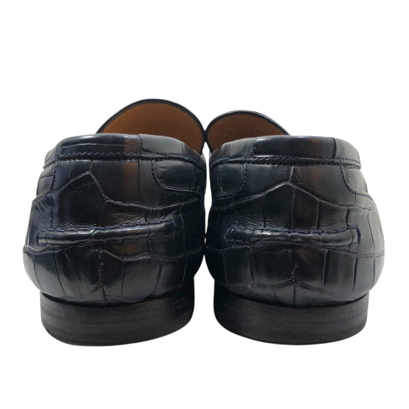 グッチ GUCCI ホースビット クロコダイル ローファー 406994 ネイビー クロコダイルレザー メンズ ローファー
