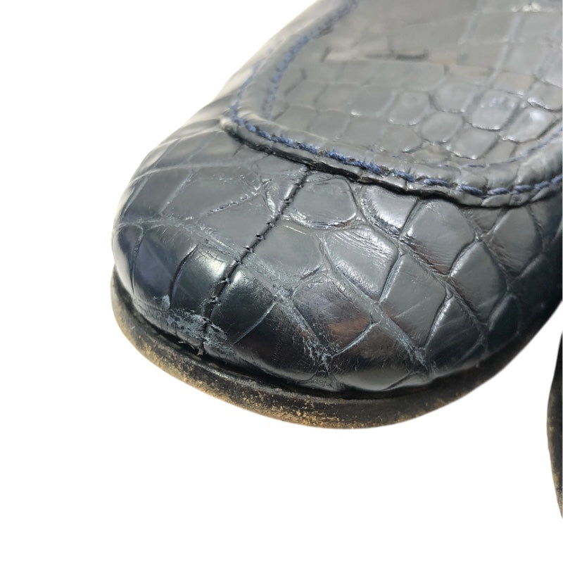 グッチ GUCCI ホースビット クロコダイル ローファー 406994 ネイビー クロコダイルレザー メンズ ローファー