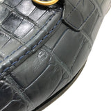グッチ GUCCI ホースビット クロコダイル ローファー 406994 ネイビー クロコダイルレザー メンズ ローファー