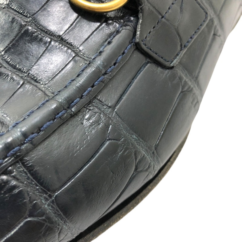 グッチ GUCCI ホースビット クロコダイル ローファー 406994 ネイビー クロコダイルレザー メンズ ローファー