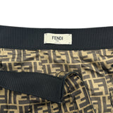 フェンディ FENDI FF総柄シルクプリーツスカート FQ6695 ブラウン シルク レディース スカート