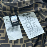 フェンディ FENDI FF総柄シルクプリーツスカート FQ6695 ブラウン シルク レディース スカート
