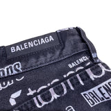 バレンシアガ BALENCIAGA ロゴ総柄バギーデニムパンツ 2020年 626130 ブラック デニム メンズ デニムパンツ