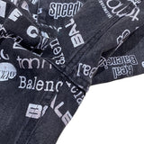 バレンシアガ BALENCIAGA ロゴ総柄バギーデニムパンツ 2020年 626130 ブラック デニム メンズ デニムパンツ
