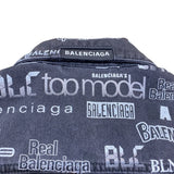 バレンシアガ BALENCIAGA ロゴ総柄デニムジャケット 2020年 620731 ブラック デニム メンズ デニムジャケット