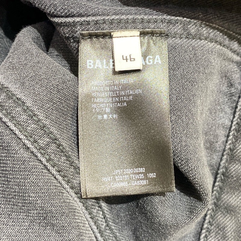 バレンシアガ BALENCIAGA ロゴ総柄デニムジャケット 2020年 620731 ブラック デニム メンズ デニムジャケット