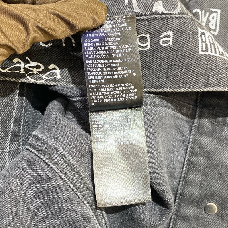バレンシアガ BALENCIAGA ロゴ総柄デニムジャケット 2020年 620731 ブラック デニム メンズ デニムジャケット