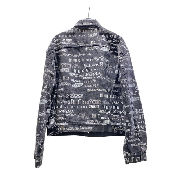 バレンシアガ BALENCIAGA ロゴ総柄デニムジャケット 2020年 620731 ブラック デニム メンズ デニムジャケット
