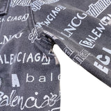 バレンシアガ BALENCIAGA ロゴ総柄デニムジャケット 2020年 620731 ブラック デニム メンズ デニムジャケット