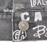 バレンシアガ BALENCIAGA ロゴ総柄デニムジャケット 2020年 620731 ブラック デニム メンズ デニムジャケット