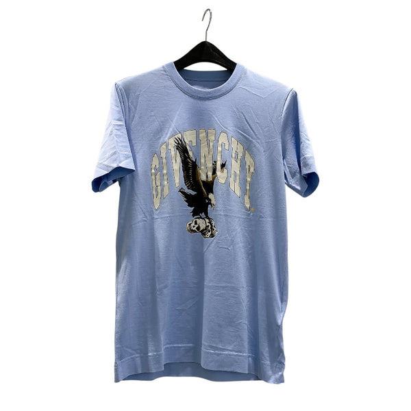 ジバンシィ GIVENCHY フロントロゴ半袖Tシャツ BM716G3YE5 ブルー コットン メンズ 半袖Ｔシャツ