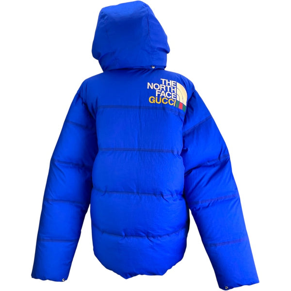 グッチ GUCCI × THE NORTH FACE ダウンジャケット 663753 ブルー ナイロン メンズ ダウンジャケット