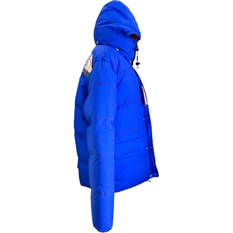 グッチ GUCCI × THE NORTH FACE ダウンジャケット 663753 ブルー ナイロン メンズ ダウンジャケット