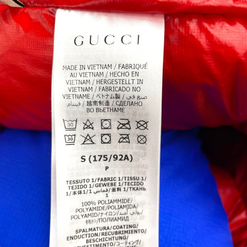 グッチ GUCCI × THE NORTH FACE ダウンジャケット 663753 ブルー ナイロン メンズ ダウンジャケット