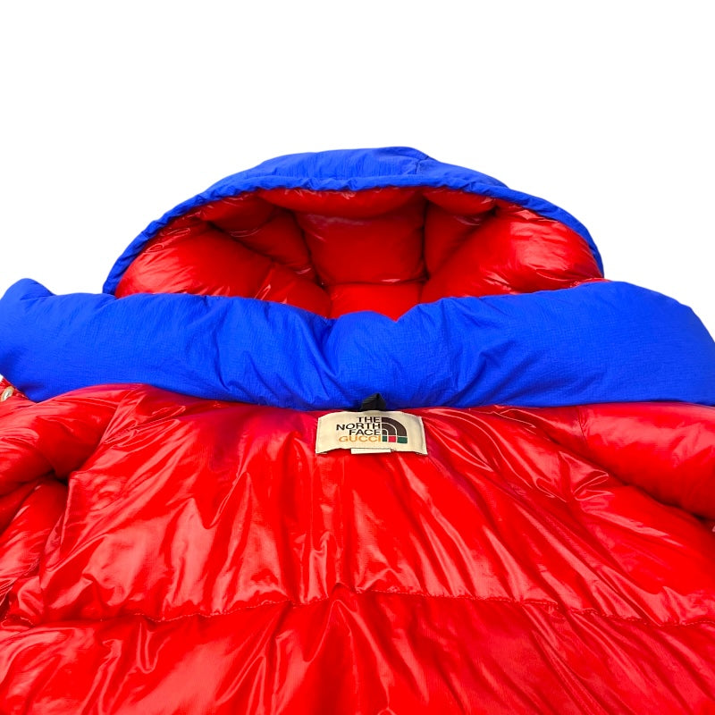グッチ GUCCI × THE NORTH FACE ダウンジャケット 663753 ブルー ナイロン メンズ ダウンジャケット