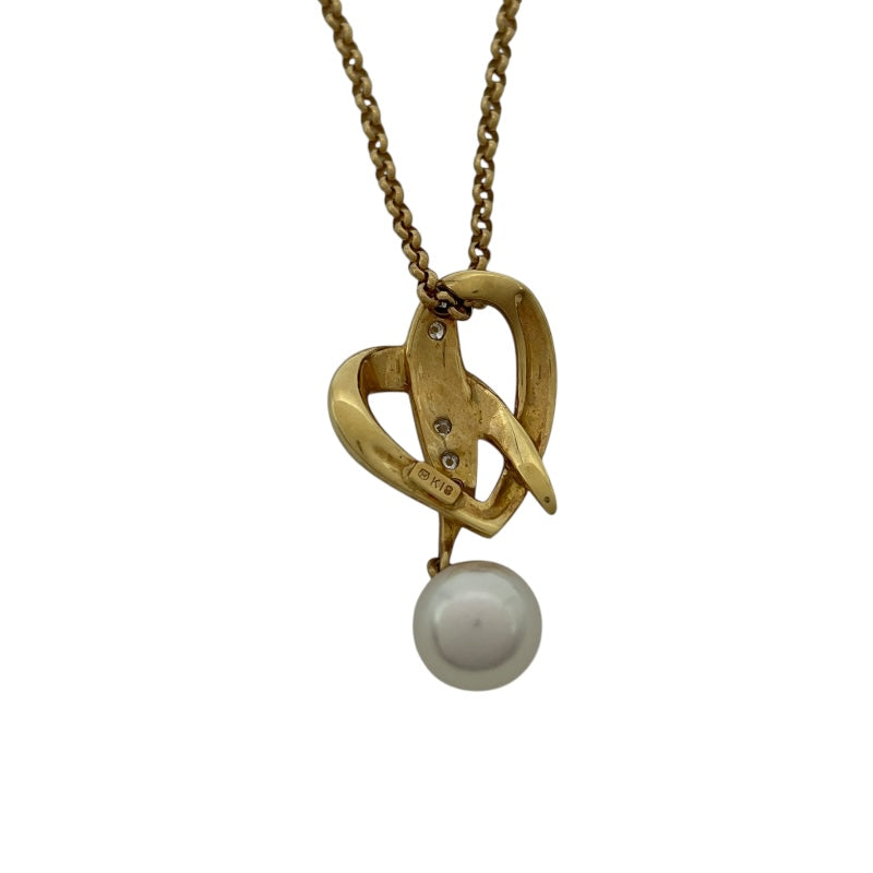 ミキモト MIKIMOTO ハートネックレス ゴールド K18 パール ジュエリー