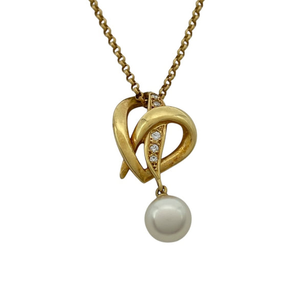 ミキモト MIKIMOTO ハートネックレス ゴールド K18 パール ジュエリー