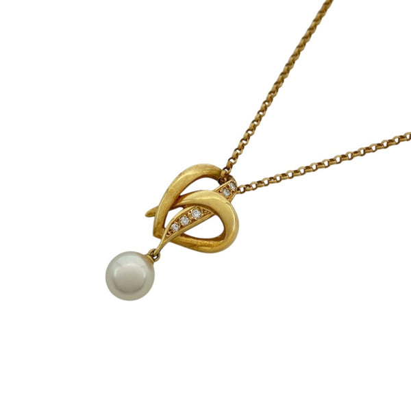 ミキモト MIKIMOTO ハートネックレス ゴールド K18 パール ジュエリー