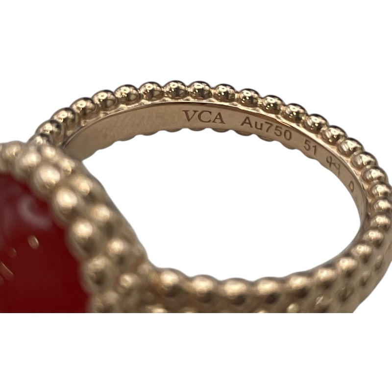 ヴァンクリーフ＆アーペル Van Cleef & Arpels ペルレクルールリング カーネリアン ピンクゴールド 750PG ジュエリー