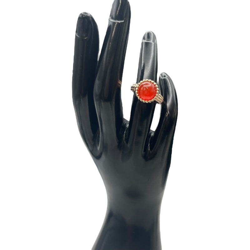 ヴァンクリーフ＆アーペル Van Cleef & Arpels ペルレクルールリング カーネリアン ピンクゴールド 750PG ジュエリー